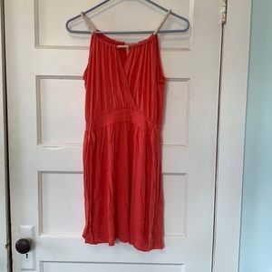 Peach jersey knit dress